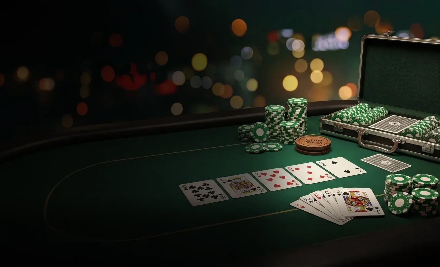Poker chips and cards